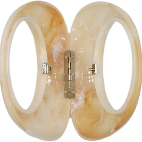 NEW CREAM ACRYLIC MINAUDIERE MINI BAG - Picture 4 of 6